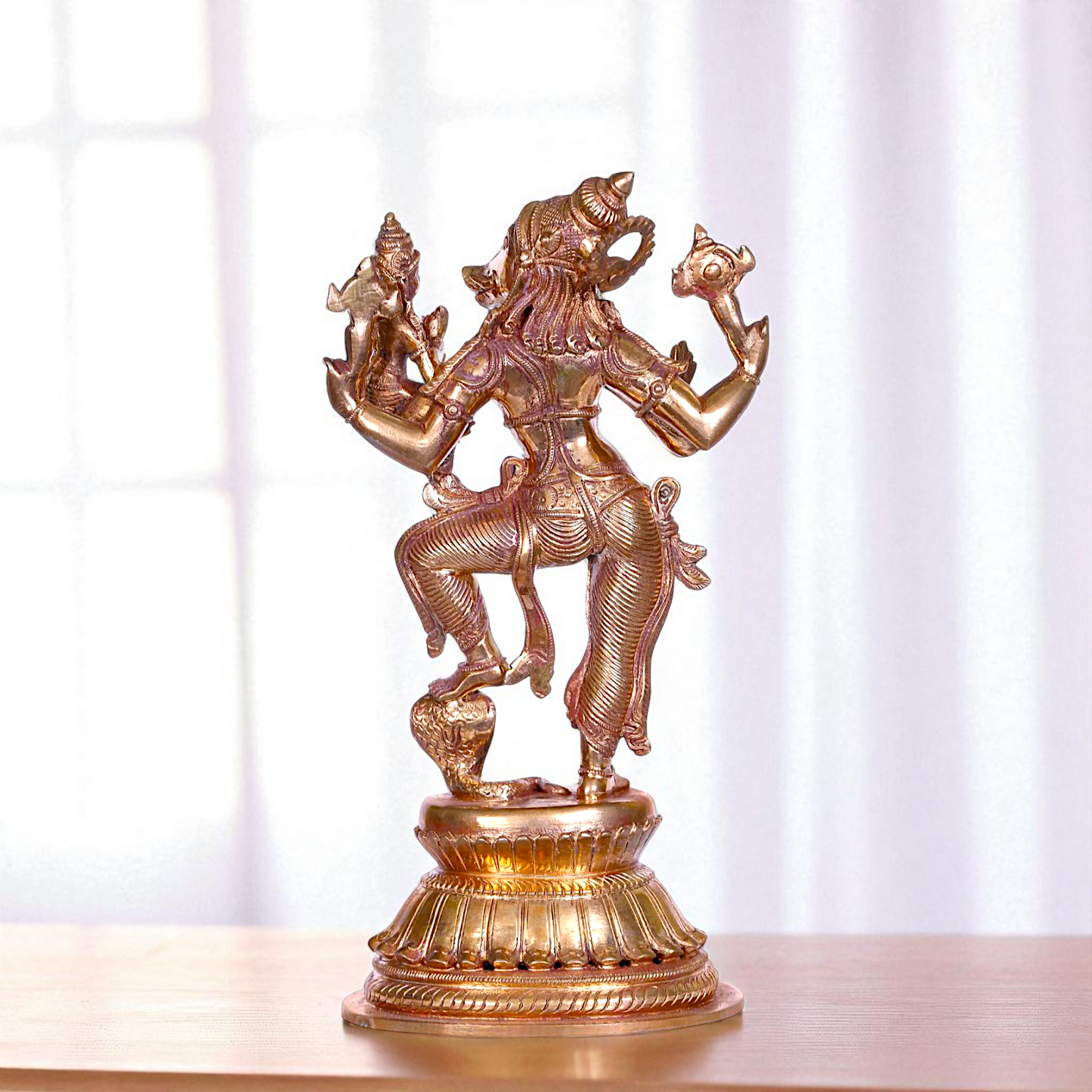 Varaha Vishnu Standing with Lakshmi Blessing Bronze/Panchaloha idol - 9 Inches Nikuressence