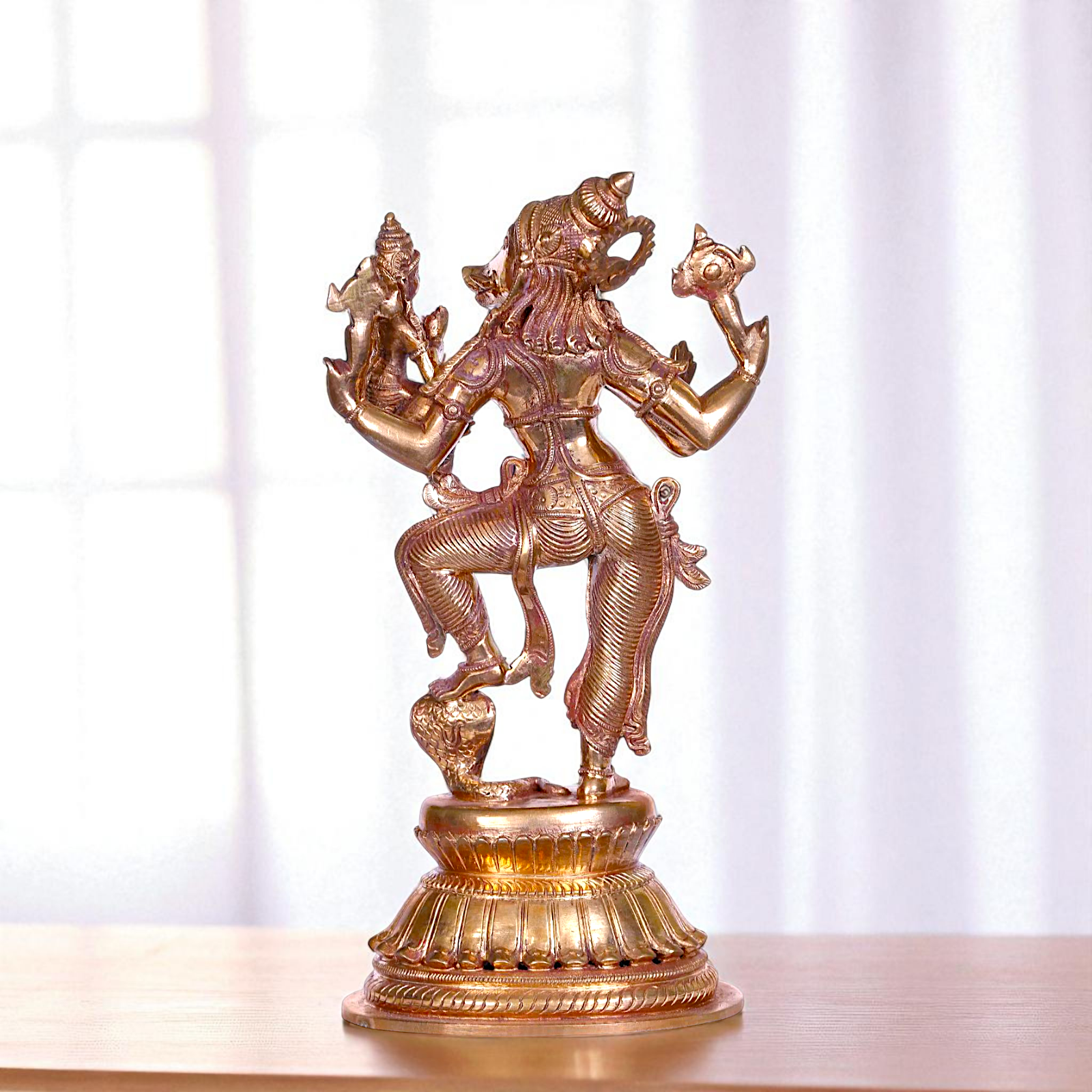 Varaha Vishnu Standing with Lakshmi Blessing Bronze/Panchaloha idol - 9 Inches Nikuressence