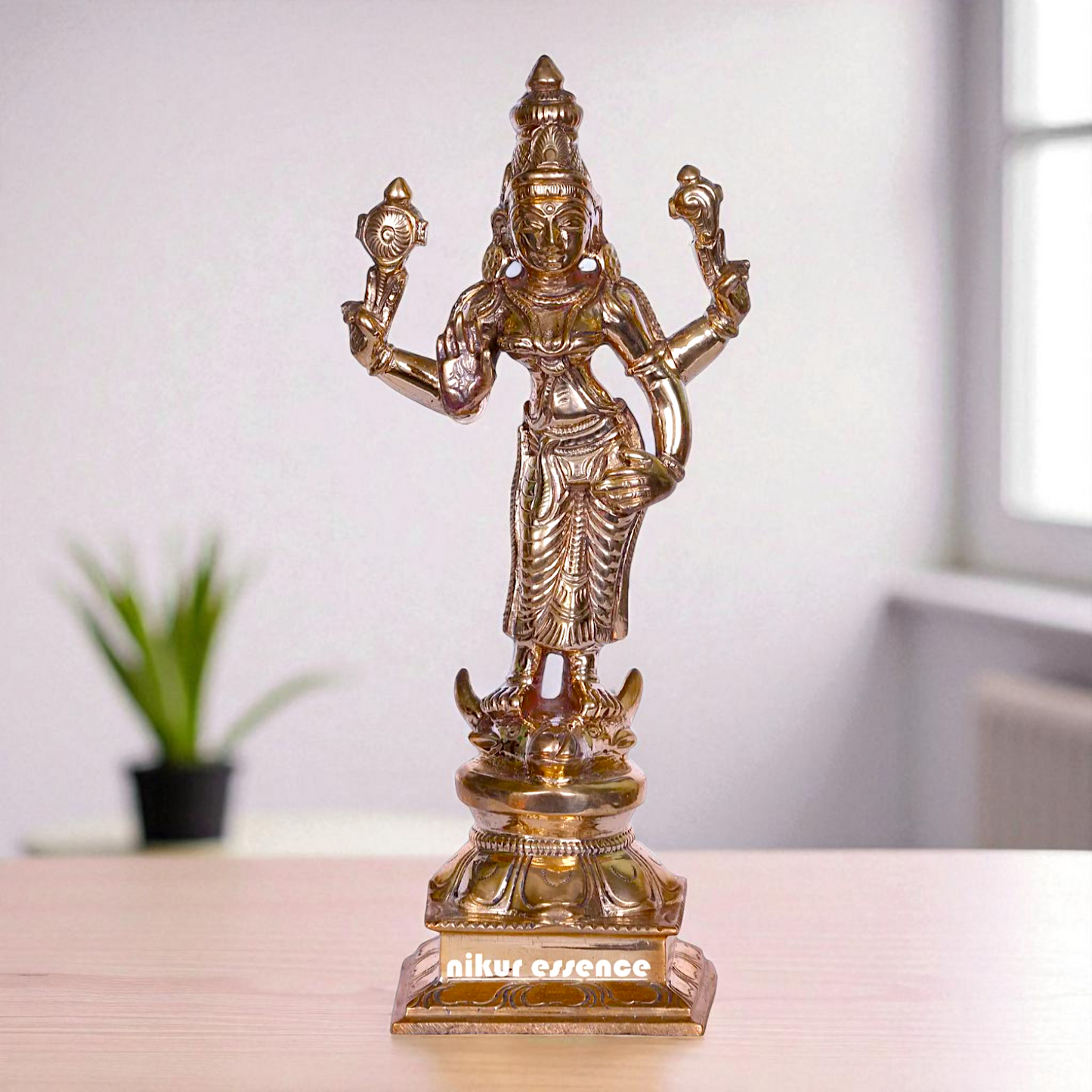 Goddess Durga Devi Maa Standing with Blessing Bronze/Panchaloha idol - 6 Inches Nikuressence