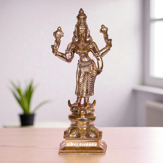 Goddess Durga Devi Maa Standing with Blessing Bronze/Panchaloha idol - 6 Inches Nikuressence