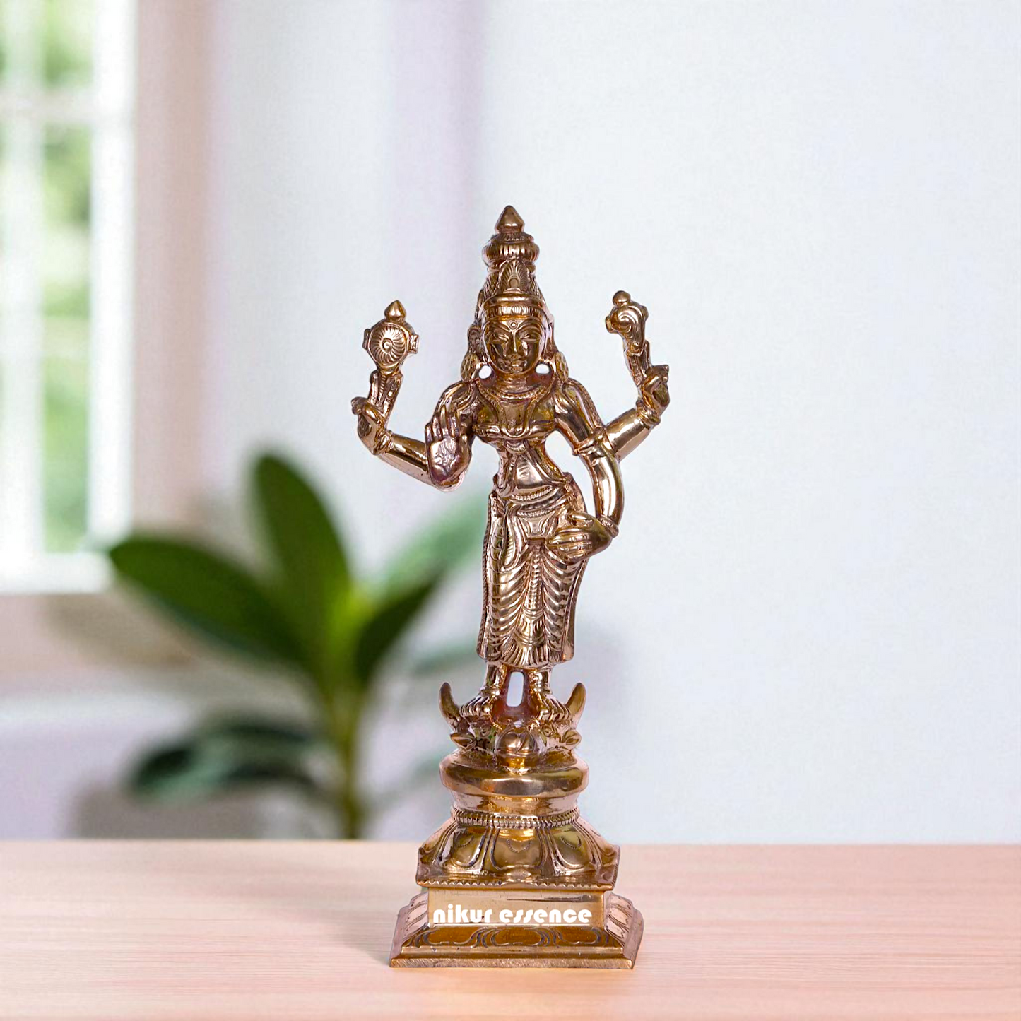 Goddess Durga Devi Maa Standing with Blessing Bronze/Panchaloha idol - 6 Inches Nikuressence