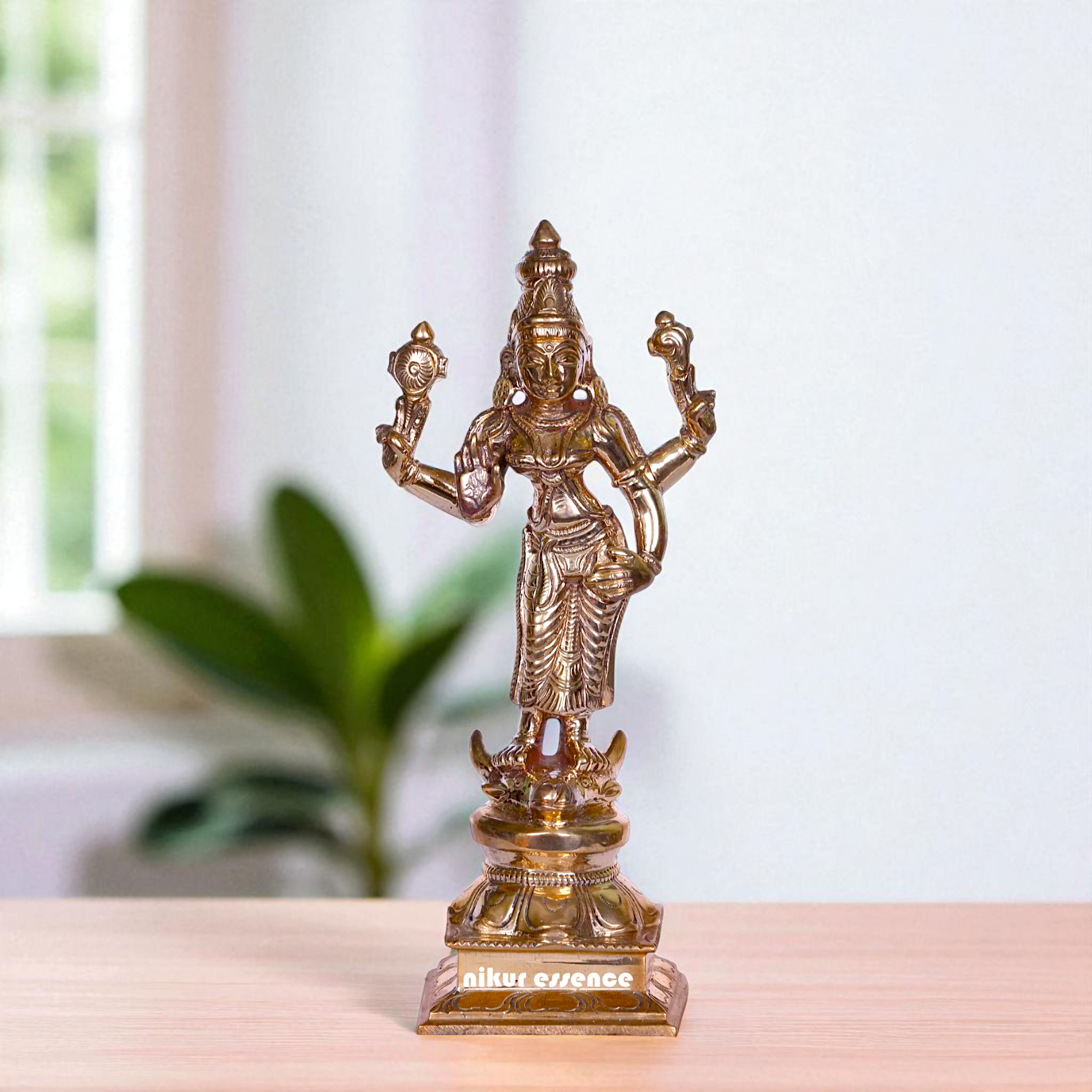 Goddess Durga Devi Maa Standing with Blessing Bronze/Panchaloha idol - 6 Inches Nikuressence