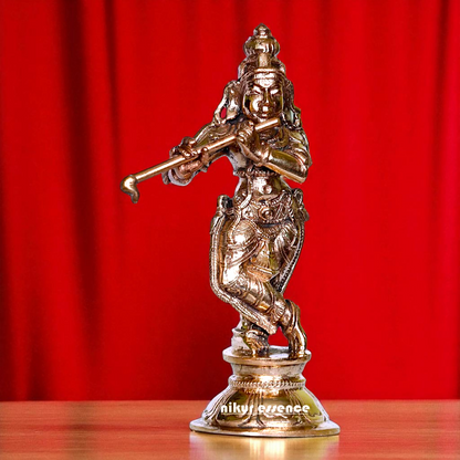 Lord Krishna Playing Flute Standing Bronze/Panchaloha idol - 4 Inches Nikuressence