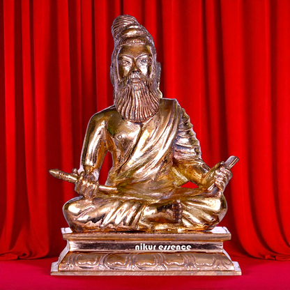 Philosopher Thiruvalluvar Tamil Guru seated Bronze/Panchaloha idol - 3 Inches Nikuressence