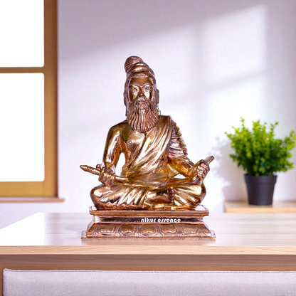 Philosopher Thiruvalluvar Tamil Guru seated Bronze/Panchaloha idol - 3 Inches Nikuressence