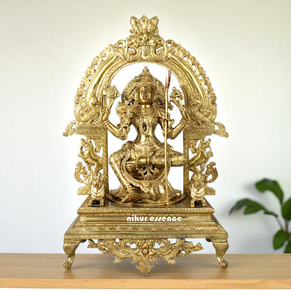 Rajarajeshwari Seated with Blessing Bronze/Panchaloha idol - 2 Feet Nikuressence