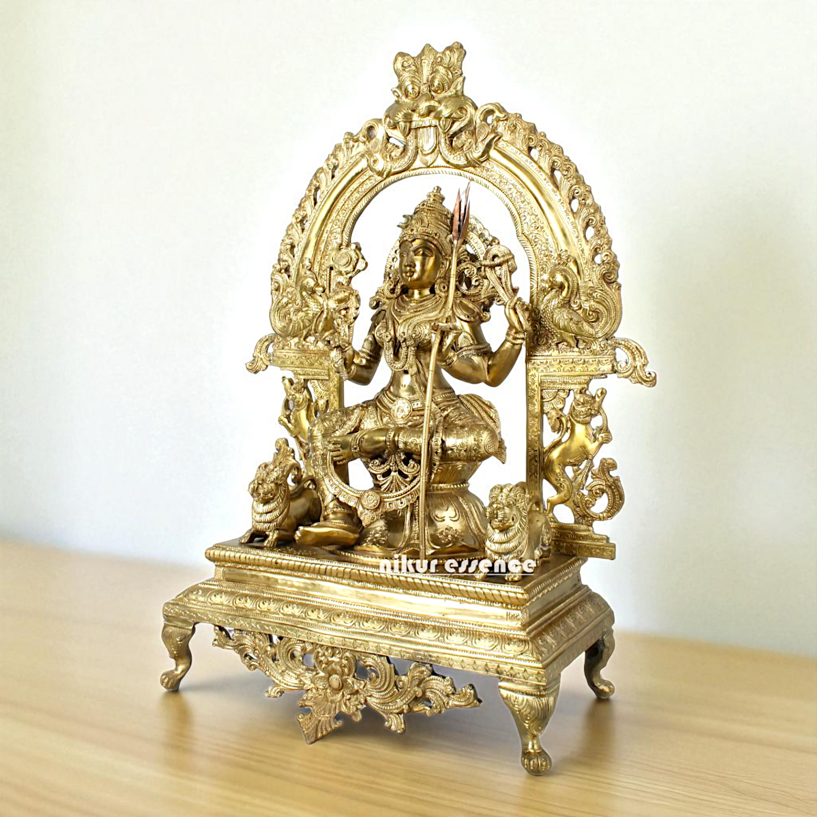 Rajarajeshwari Seated with Blessing Bronze/Panchaloha idol - 2 Feet Nikuressence