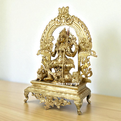 Rajarajeshwari Seated with Blessing Bronze/Panchaloha idol - 2 Feet Nikuressence