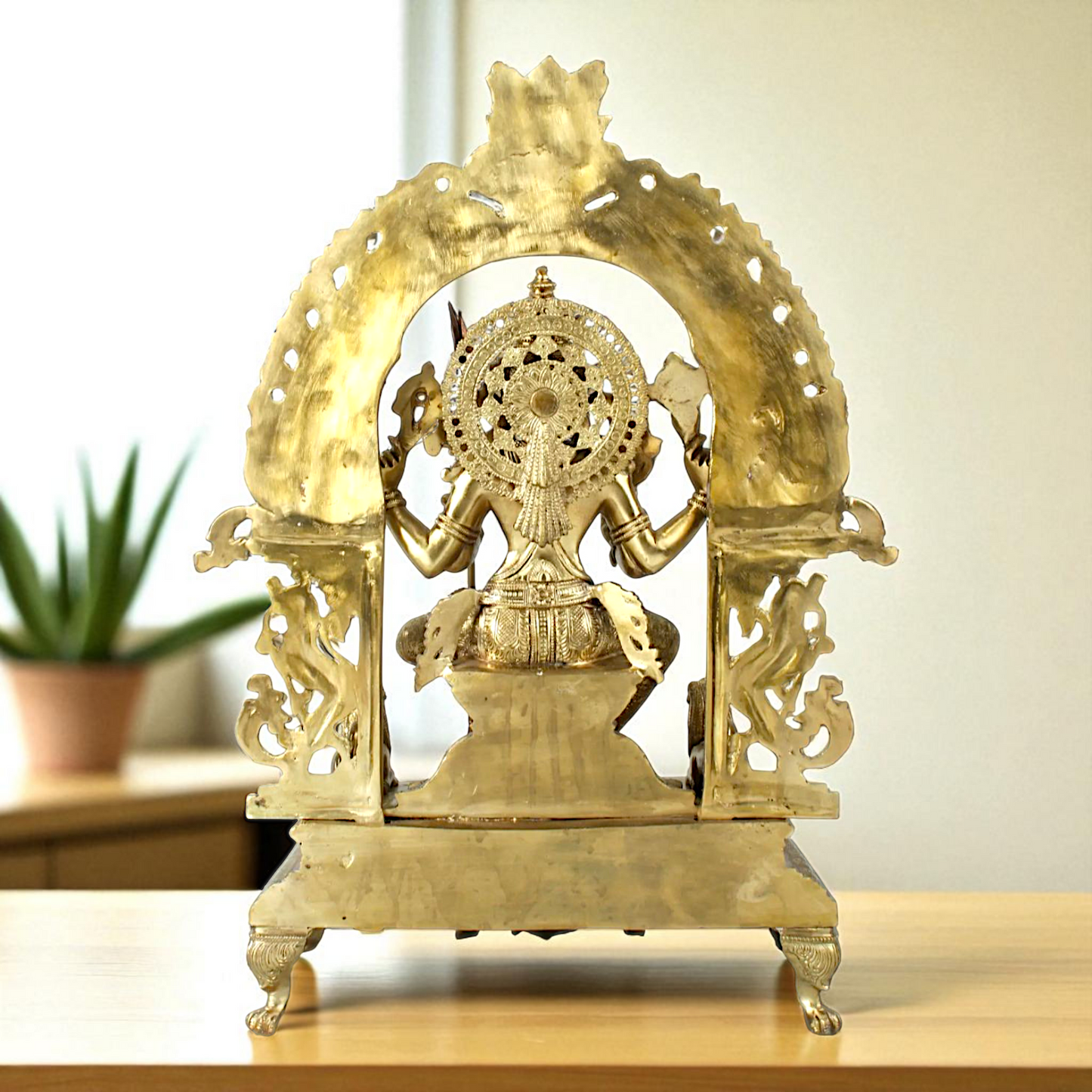 Rajarajeshwari Seated with Blessing Bronze/Panchaloha idol - 2 Feet Nikuressence