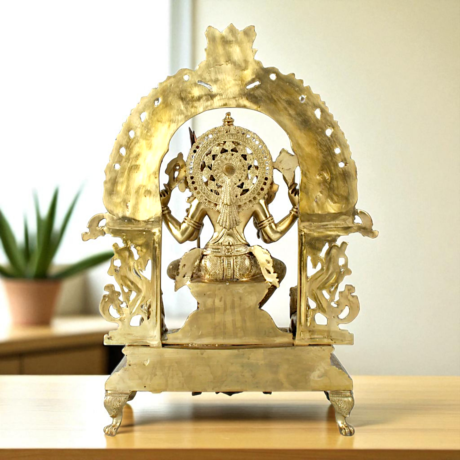 Rajarajeshwari Seated with Blessing Bronze/Panchaloha idol - 2 Feet Nikuressence