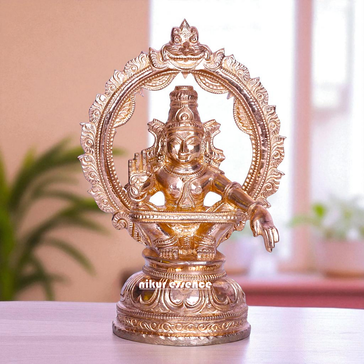 Lord Ayyappan Murugan swamy Seated with Blessing Bronze/Panchaloha idol - 6 Inches Nikuressence