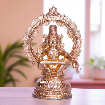 Lord Ayyappan Murugan swamy Seated with Blessing Bronze/Panchaloha idol - 6 Inches Nikuressence