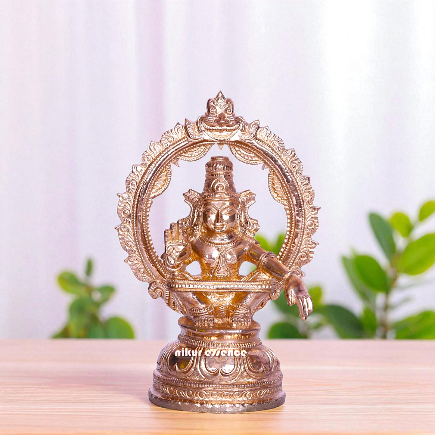 Lord Ayyappan Murugan swamy Seated with Blessing Bronze/Panchaloha idol - 6 Inches Nikuressence