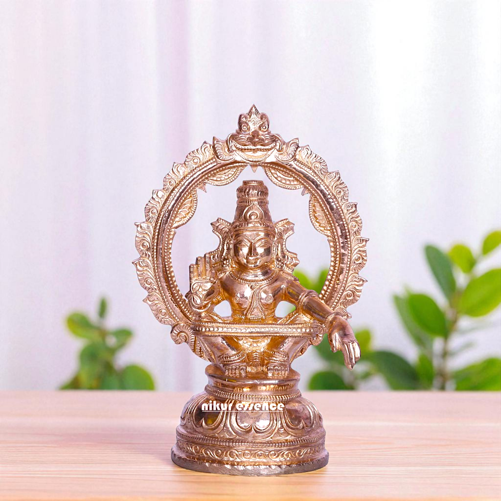 Lord Ayyappan Murugan swamy Seated with Blessing Bronze/Panchaloha idol - 6 Inches Nikuressence