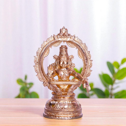 Lord Ayyappan Murugan swamy Seated with Blessing Bronze/Panchaloha idol - 6 Inches Nikuressence