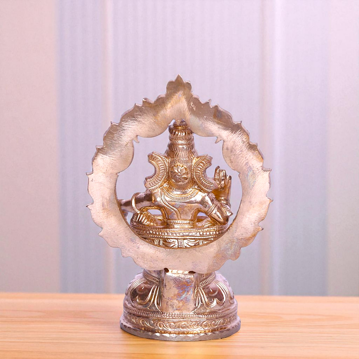 Lord Ayyappan Murugan swamy Seated with Blessing Bronze/Panchaloha idol - 6 Inches Nikuressence