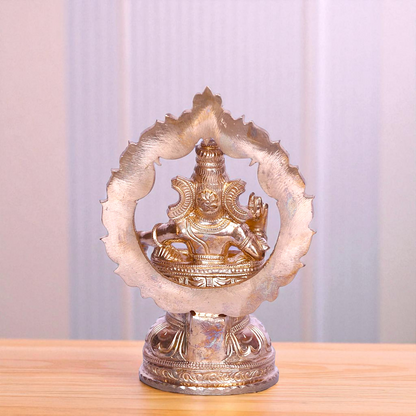 Lord Ayyappan Murugan swamy Seated with Blessing Bronze/Panchaloha idol - 6 Inches Nikuressence