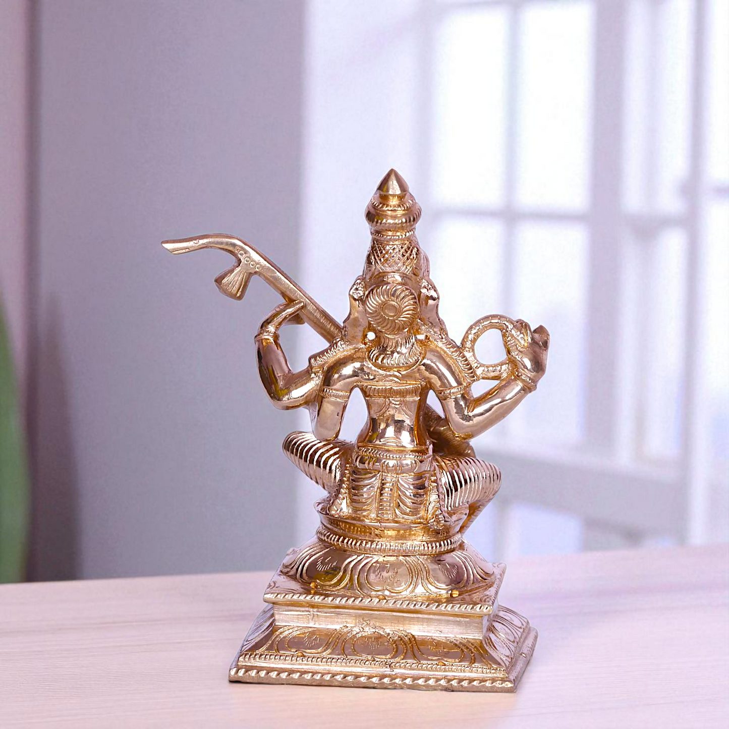 Goddess Saraswati Maa Seated with Playing Veena Bronze/Panchaloha idol - 5 Inches Nikuressence