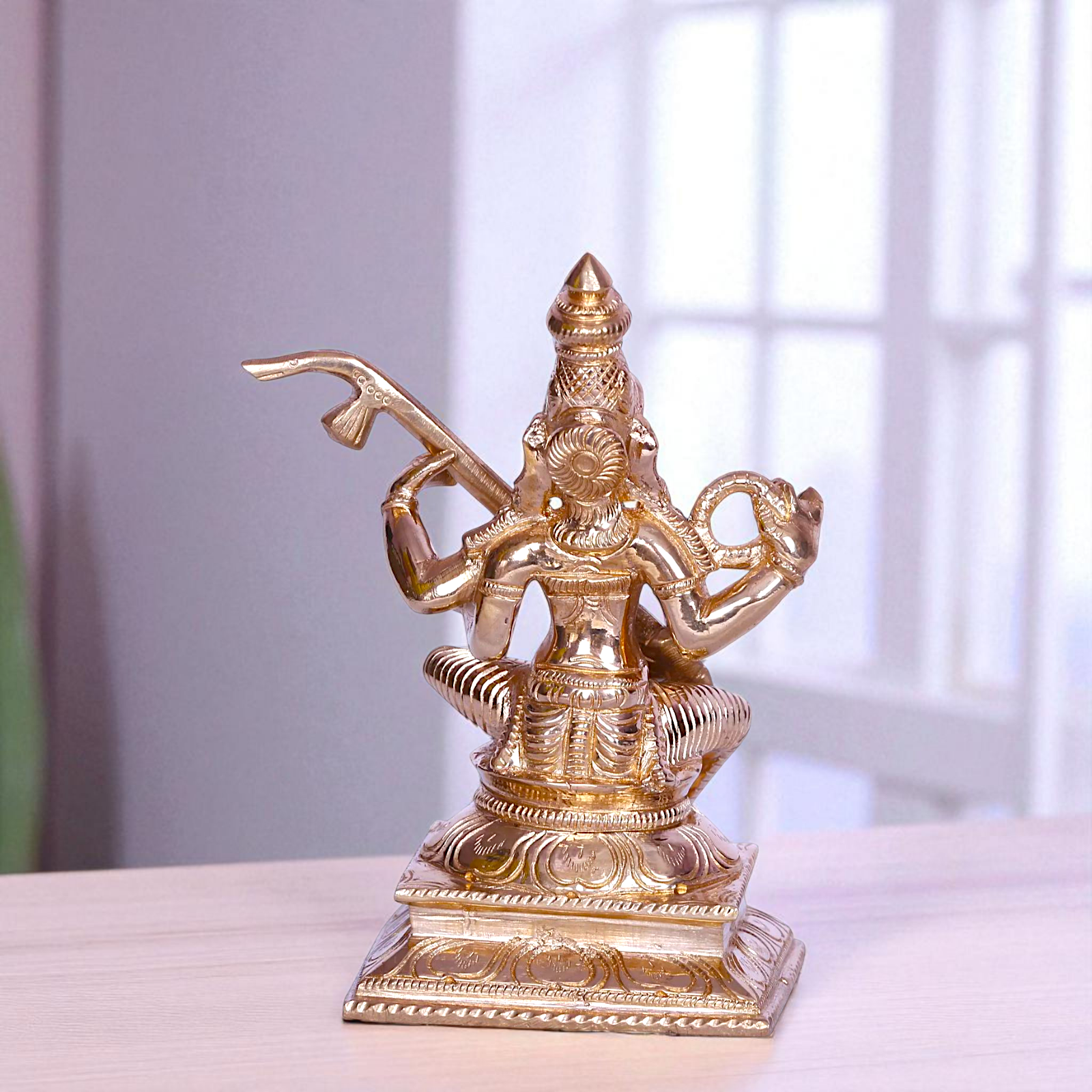 Goddess Saraswati Maa Seated with Playing Veena Bronze/Panchaloha idol - 5 Inches Nikuressence