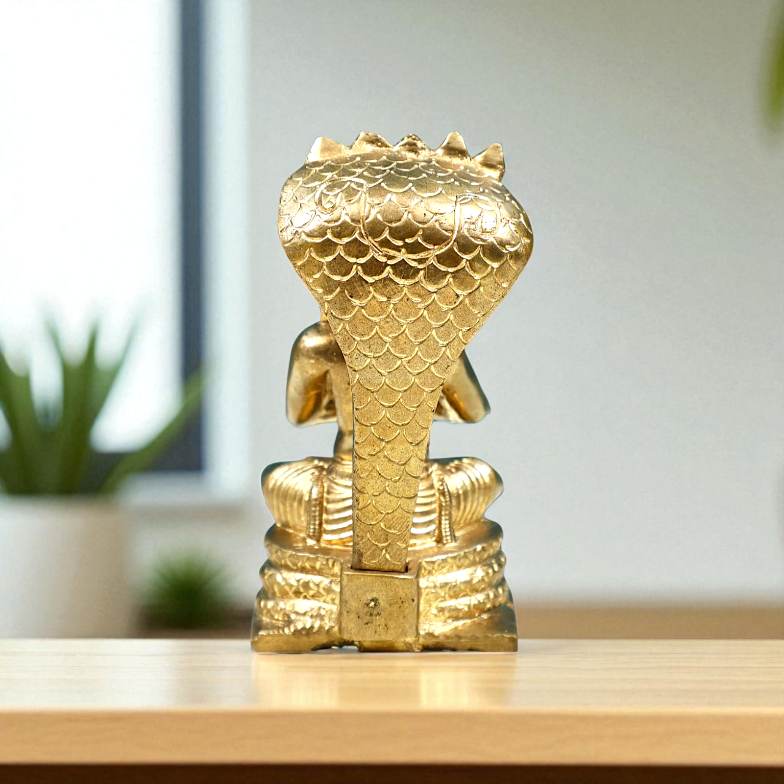 Shree Ramanujan Saint Seated on sheshnag with namaskar pose south india Bronze/Panchaloha idol - 3 Inches Nikuressence