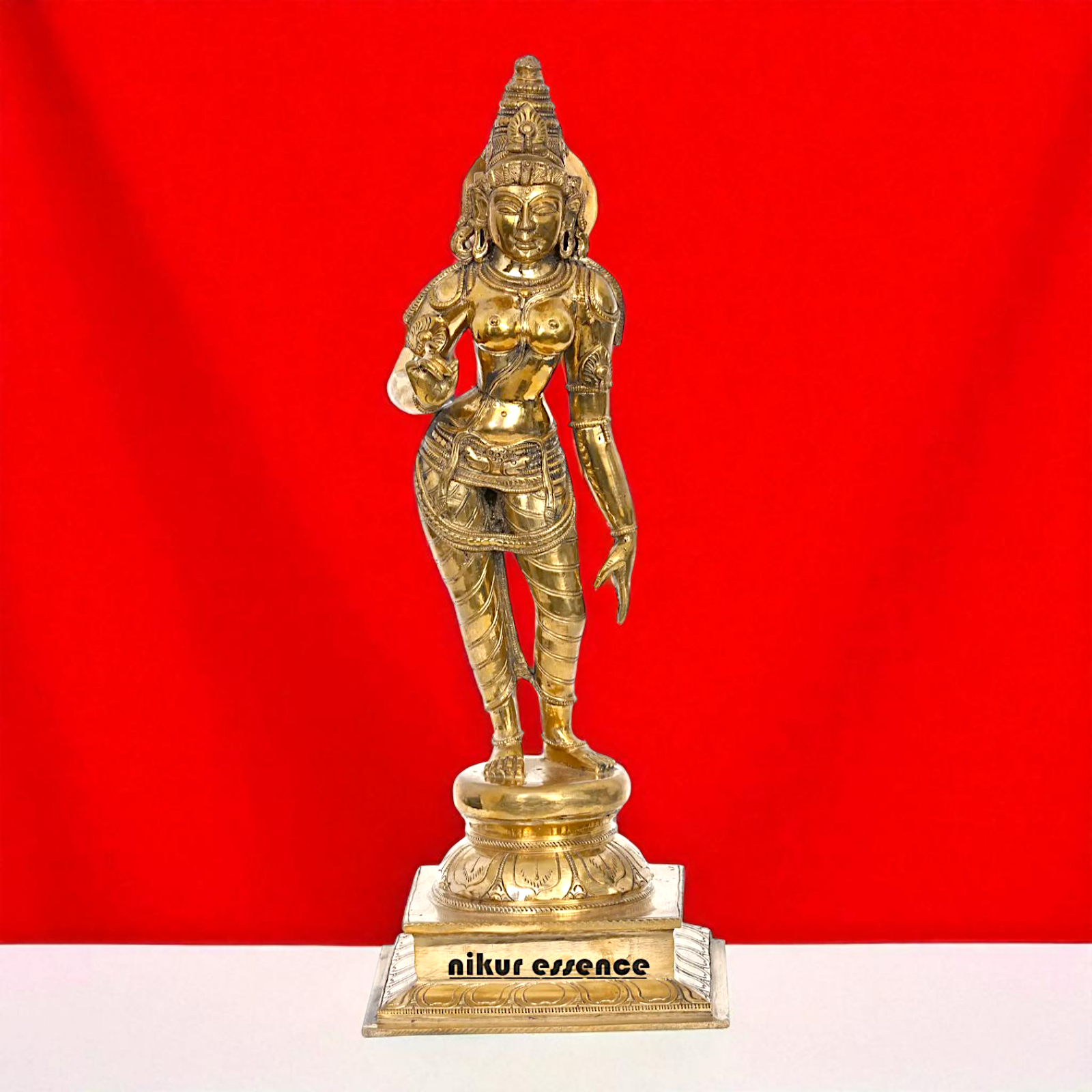 Goddess Sivagami Standing with Blessing Bronze/Panchaloha idol - 16 Inches Nikuressence