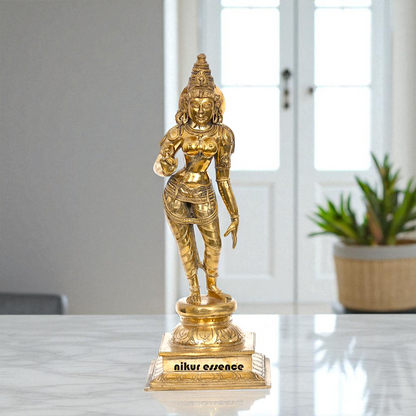 Goddess Sivagami Standing with Blessing Bronze/Panchaloha idol - 16 Inches Nikuressence