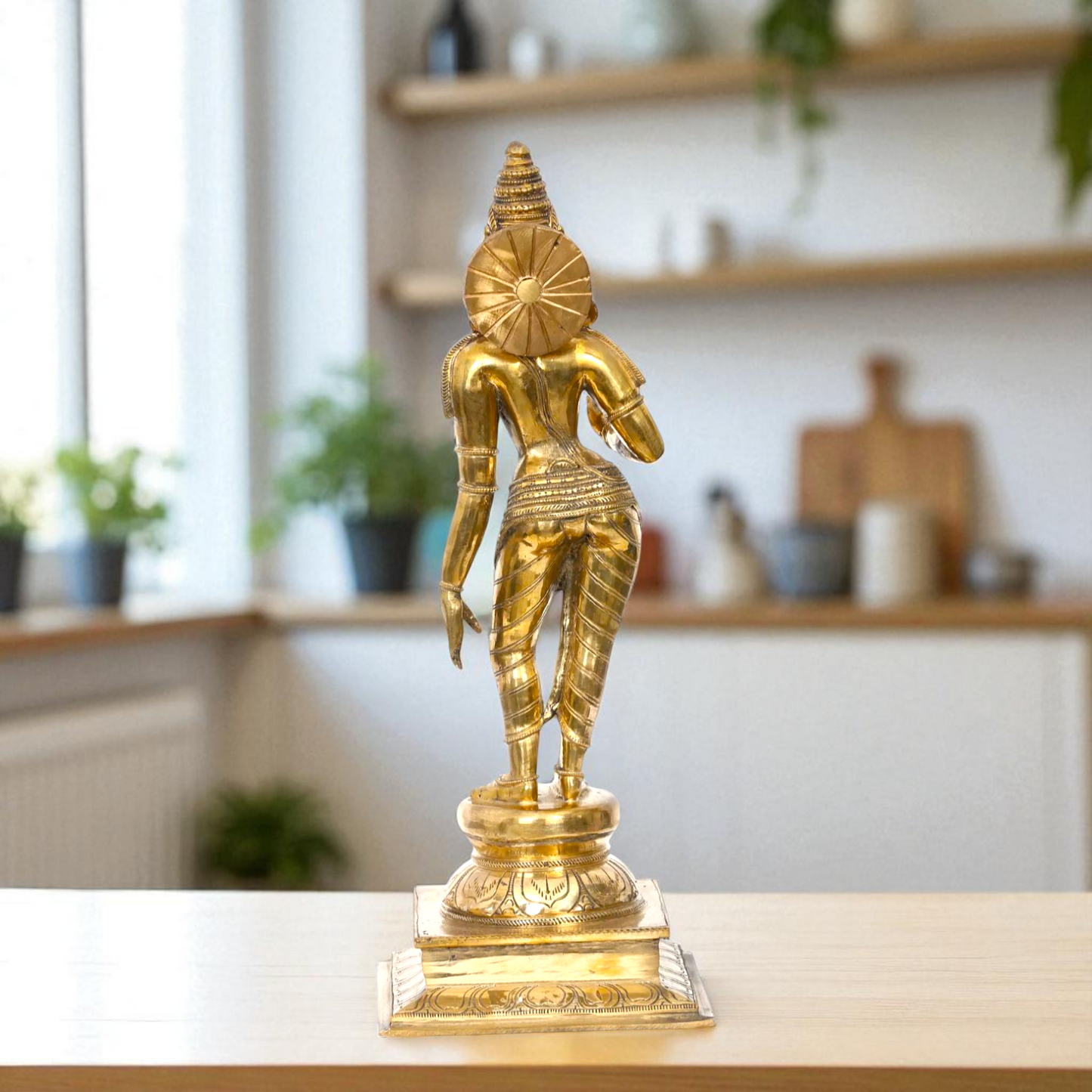 Goddess Sivagami Standing with Blessing Bronze/Panchaloha idol - 16 Inches Nikuressence