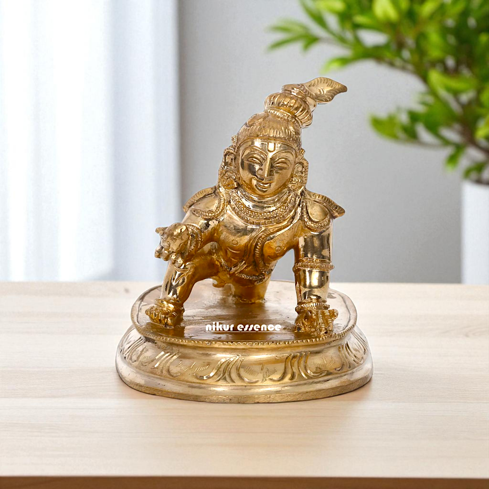 Laddoo Gopal Krishna Worship Bronze/Panchaloha idol - 4 Inches Nikuressence