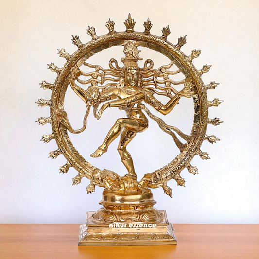 Shiva Nataraja Dancing Bronze/Panchaloha idol - 13 Inches Nikuressence