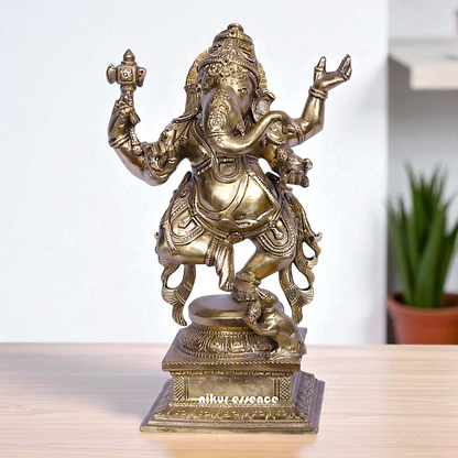 Lord Vinayaka Ganesha Dancing Bronze/Panchaloha Idol - 1 Feet Nikuressence