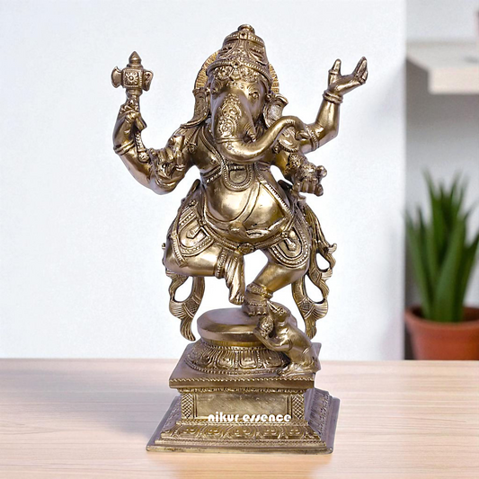Lord Vinayaka Ganesha Dancing Bronze/Panchaloha Idol - 1 Feet Nikuressence