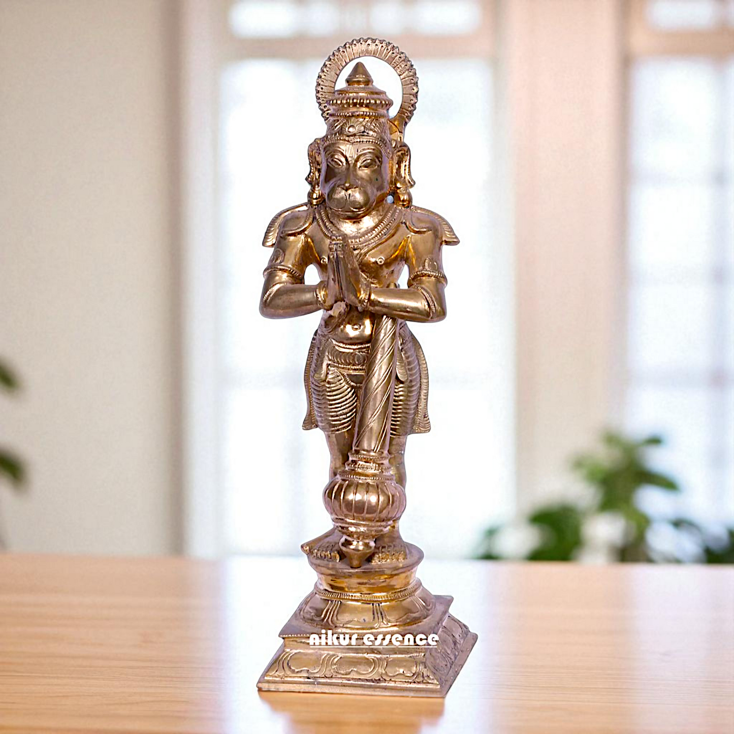 Hanuman ji monkey God Standing with holding Gada mace Bronze/Panchaloha statue - 13 Inches Nikuressence