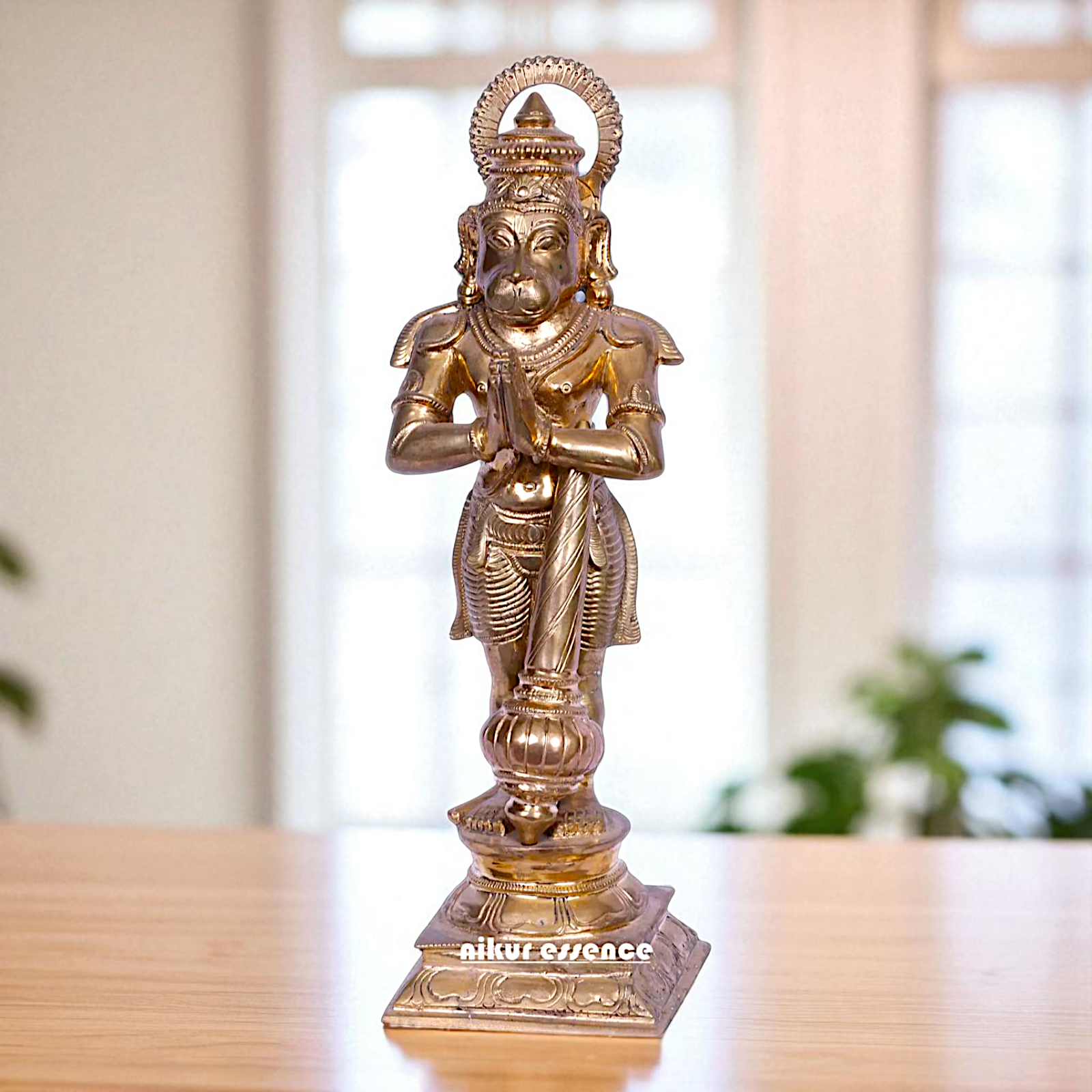 Hanuman ji monkey God Standing with holding Gada mace Bronze/Panchaloha statue - 13 Inches Nikuressence