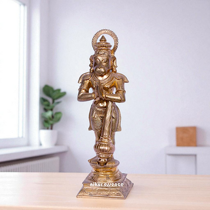 Hanuman ji monkey God Standing with holding Gada mace Bronze/Panchaloha statue - 13 Inches Nikuressence