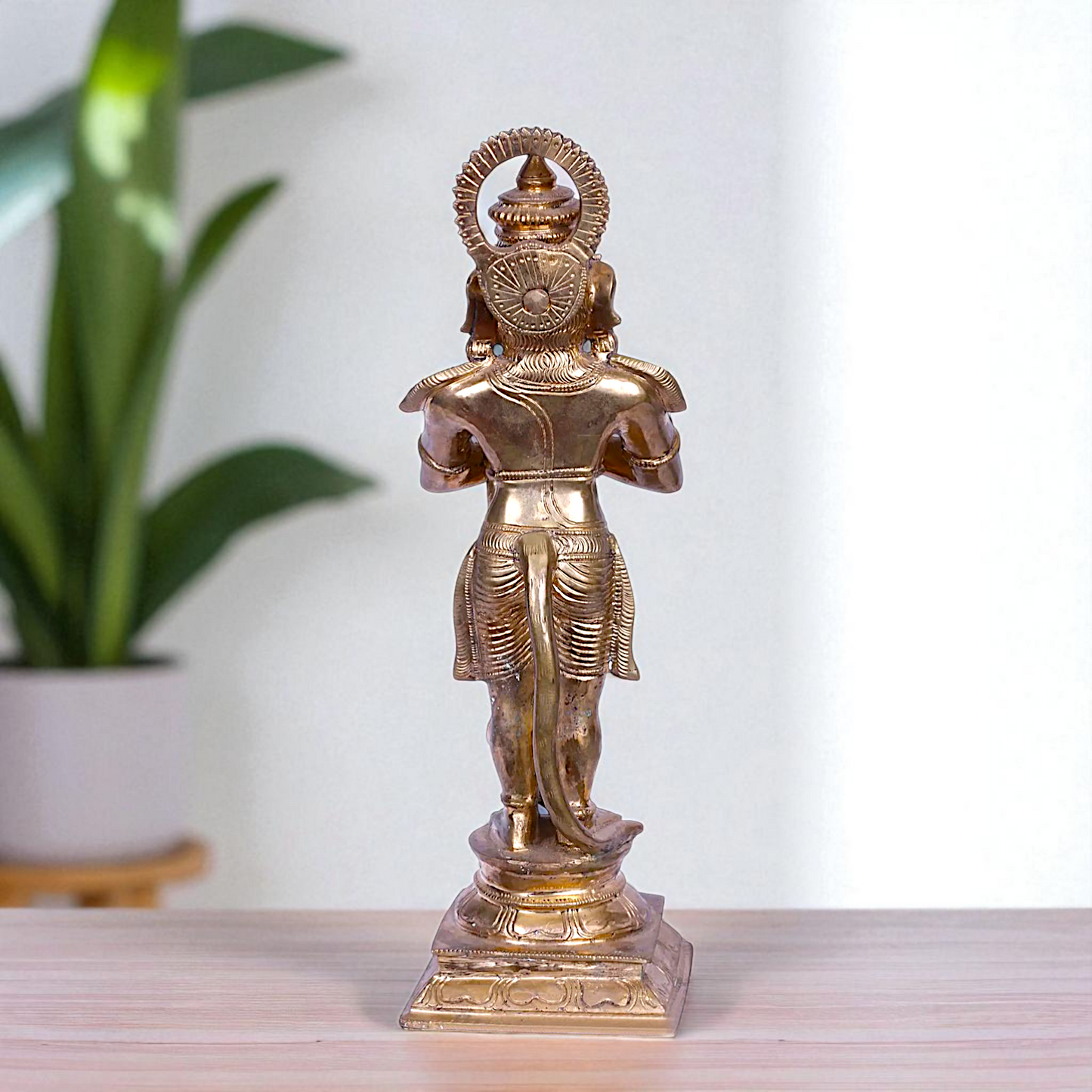 Hanuman ji monkey God Standing with holding Gada mace Bronze/Panchaloha statue - 13 Inches Nikuressence