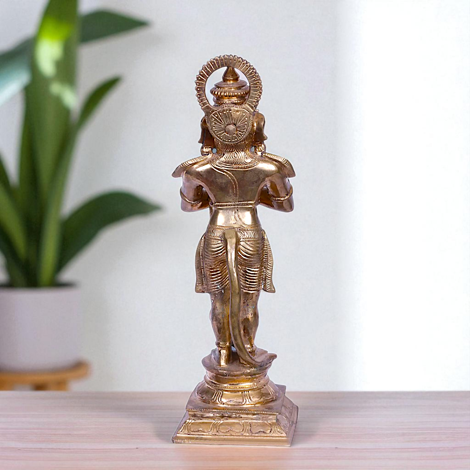Hanuman ji monkey God Standing with holding Gada mace Bronze/Panchaloha statue - 13 Inches Nikuressence
