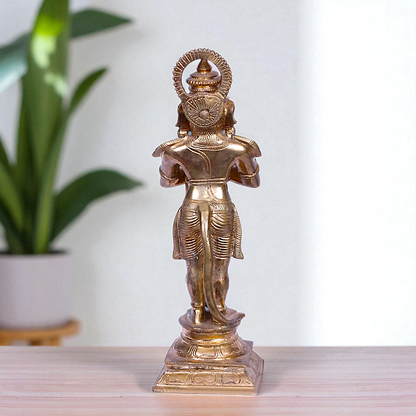 Hanuman ji monkey God Standing with holding Gada mace Bronze/Panchaloha statue - 13 Inches Nikuressence
