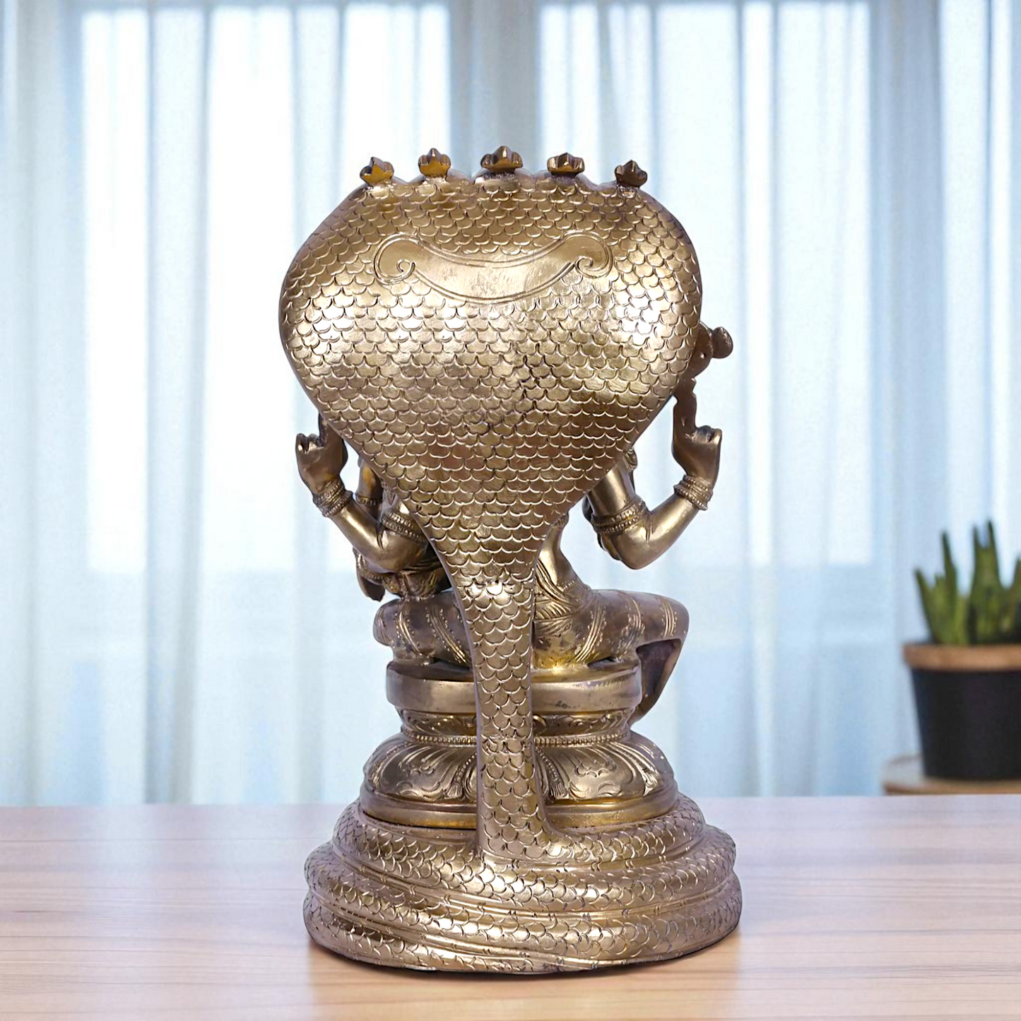 Narasimha Vishnu with Lakshmi seated on sheshnag Bronz/Panchaloha idol - 1 Feet Nikuressence