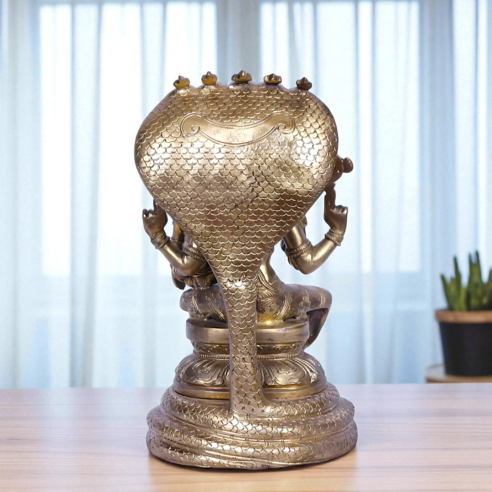 Narasimha Vishnu with Lakshmi seated on sheshnag Bronz/Panchaloha idol - 1 Feet Nikuressence