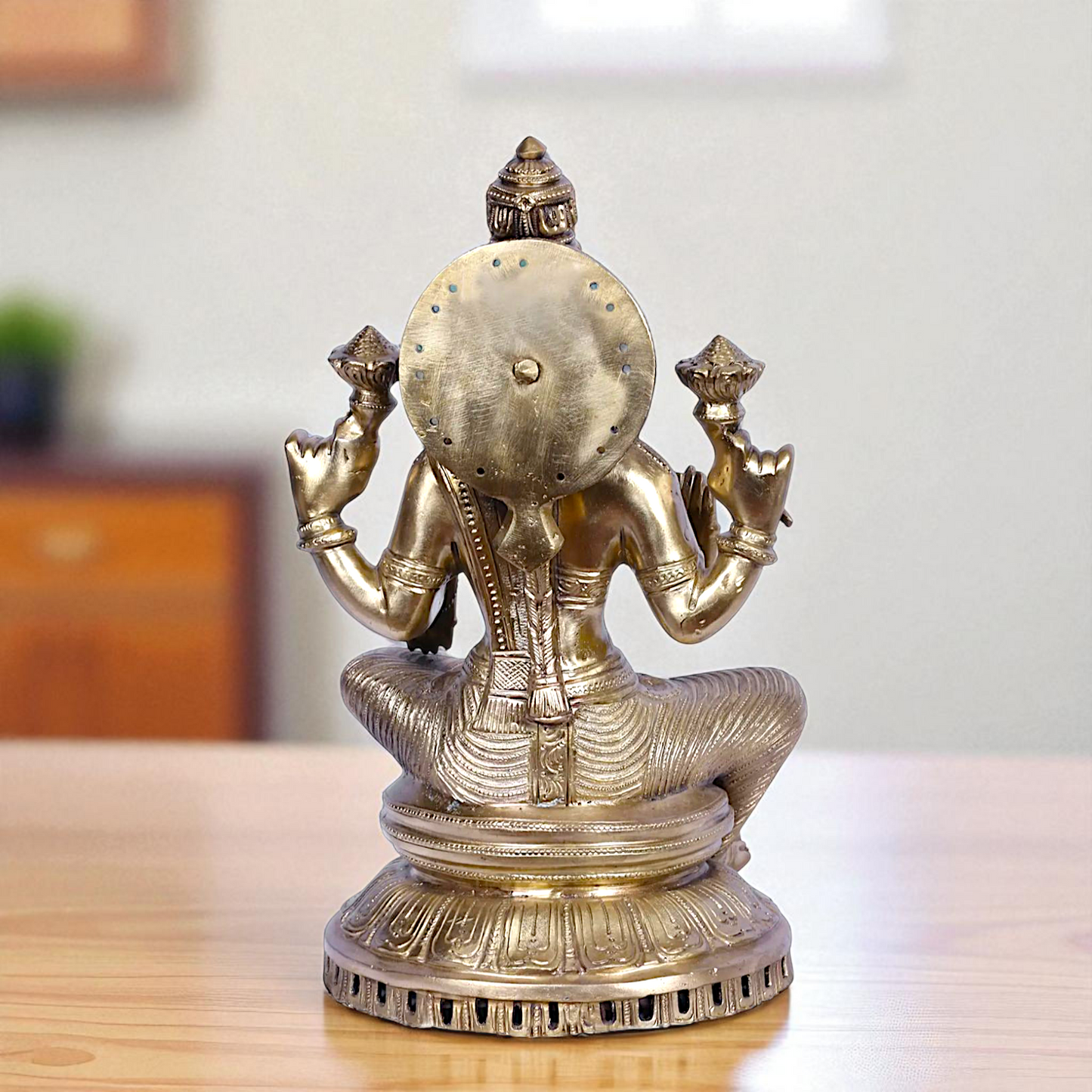 Bronze/Panchaloha Lakshmi Maa Seated with blessing statue - 13 Inches Nikuressence