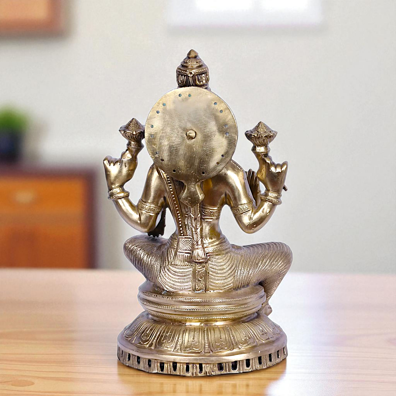 Bronze/Panchaloha Lakshmi Maa Seated with blessing statue - 13 Inches Nikuressence