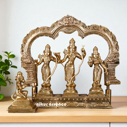 Bronze/Panchaloha Ram Darbar Parivar with Blessing statue - 10 Inches Nikuressence