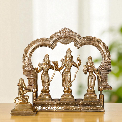 Bronze/Panchaloha Ram Darbar Parivar with Blessing statue - 10 Inches Nikuressence