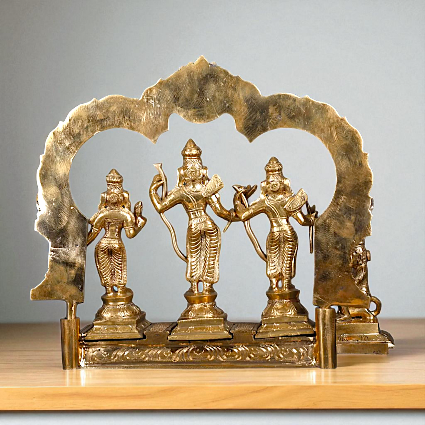 Bronze/Panchaloha Ram Darbar Parivar with Blessing statue - 10 Inches Nikuressence