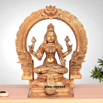 Large Lakshmi Maa Seated on throne with Blessing Bronze/Panchaloha idol - 22 Inches Nikuressence