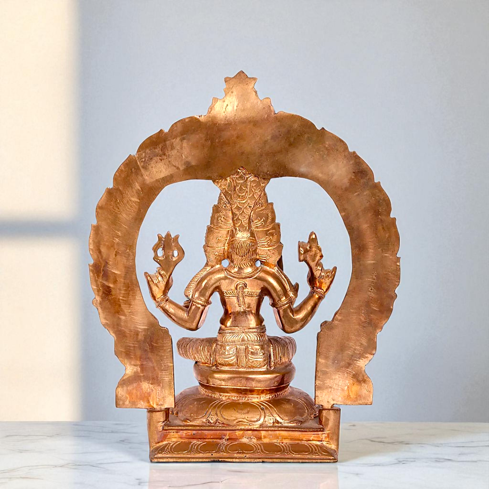 Goddess Mariamman Durga seated on kirtimukha throne Blessing Bronze/Panchaloha idol 1 Feet Nikuressence
