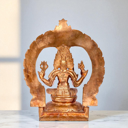 Goddess Mariamman Durga seated on kirtimukha throne Blessing Bronze/Panchaloha idol 1 Feet Nikuressence