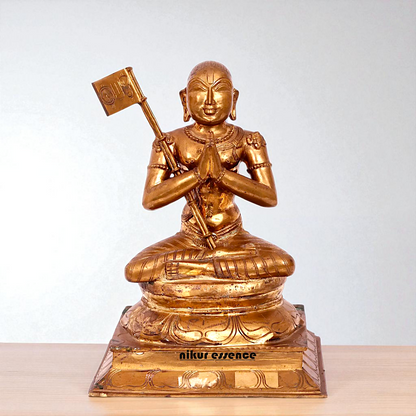 Lord Ramanuja swamy seated with namaskar pose Bronze/Panchaloha idol - 15 Inches Nikuressence