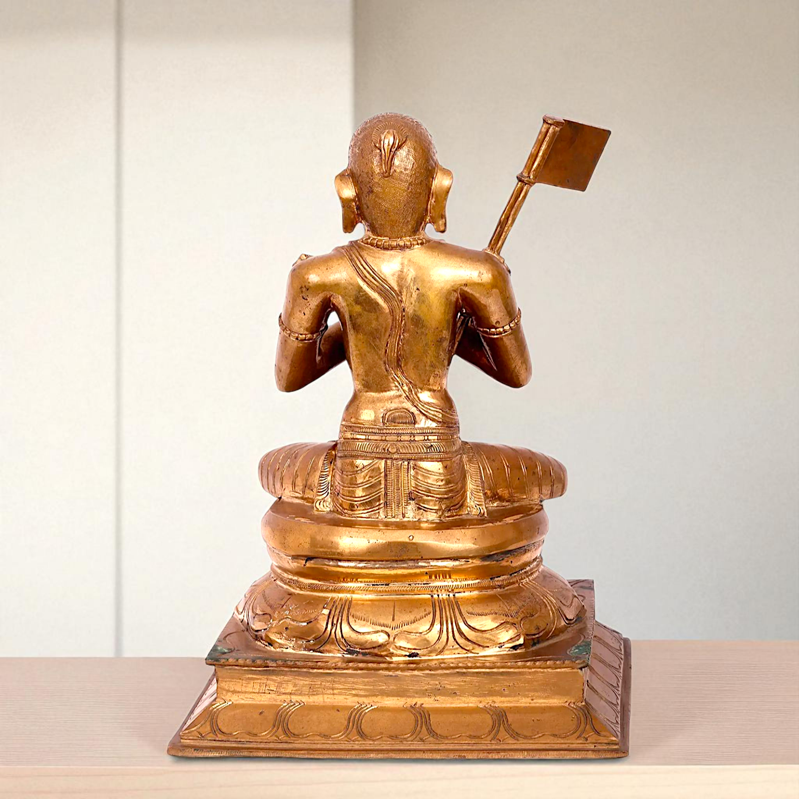 Lord Ramanuja swamy seated with namaskar pose Bronze/Panchaloha idol - 15 Inches Nikuressence