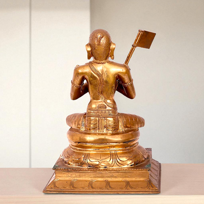 Lord Ramanuja swamy seated with namaskar pose Bronze/Panchaloha idol - 15 Inches Nikuressence